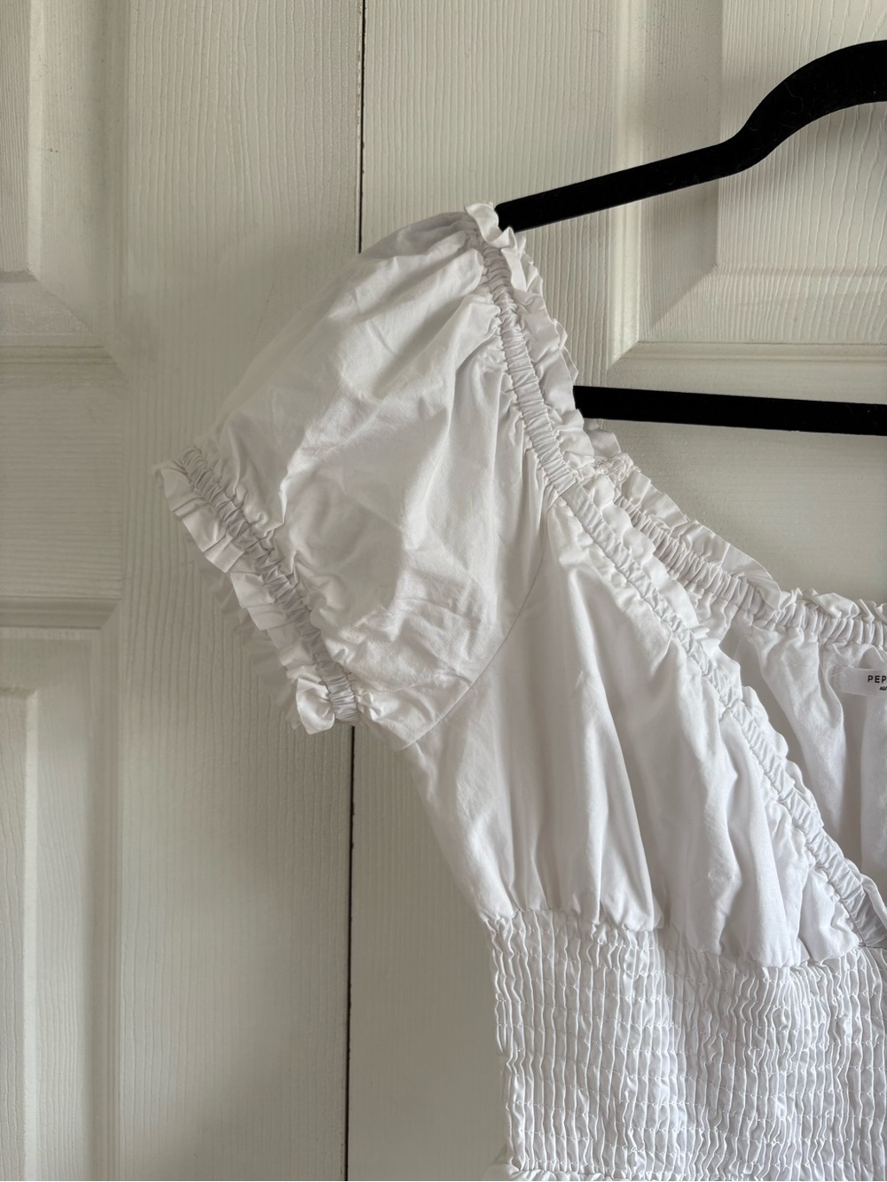 Peppermayo Summer Villa‎ Mini Dress White Boho Peasant Angel Resort Shirring 4 - Picture 4 of 9